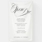 Öffnen Sie Bar! Modern, kalligrafisch, weiß Banner (Vertikal)