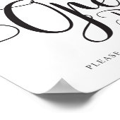 Öffnen Sie Bar Sign. Kostenlose Getränke Hochzeits Poster (Ecke)