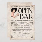 Öffnen Sie Bar und eine Hochzeits-Einladungen Einladung (Vorne/Hinten)