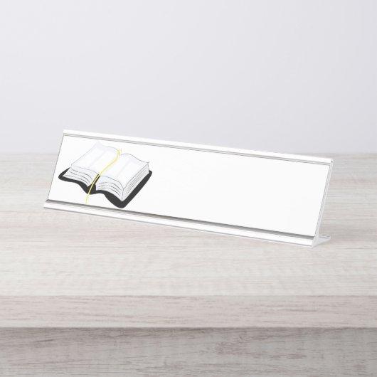 Öffnen Sie Bibel Schreibtischnamensplakette (Vorderseite )