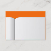 Öffnen Sie Buch - orange FF6600 Visitenkarte (Rückseite)