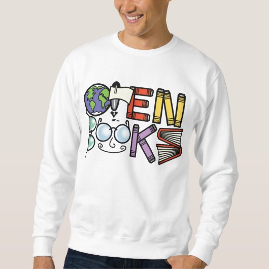Öffnen Sie Buch-Sweatshirt Sweatshirt (Vorderseite)