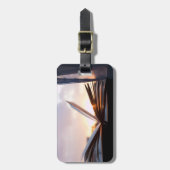 Öffnen Sie Buch und Sonnenuntergang-Fotografie Gepäckanhänger (Vorderseite vertikal)