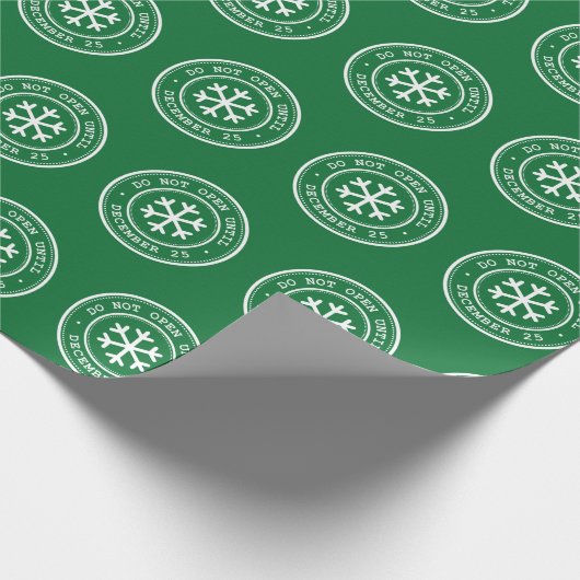 Öffnen Sie das Grünbuch erst am 25. Dezember Geschenkpapier (Ecke)