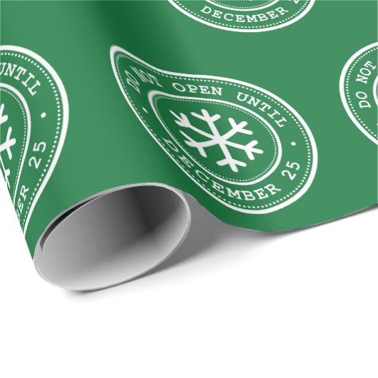 Öffnen Sie das Grünbuch erst am 25. Dezember Geschenkpapier (Rolleneckpunkt)