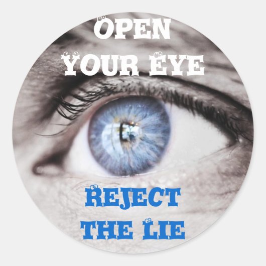 Öffnen Sie die Augenkleber. Runder Aufkleber (Vorderseite)