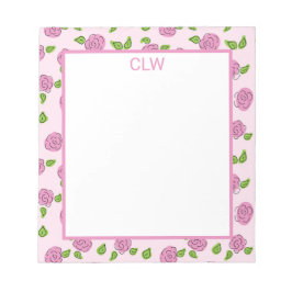 Öffnen Sie die Blume Pink auf dem hellrosa Notepad Notizblock