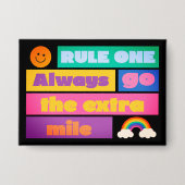 Öffnen Sie die Schaltfläche Extra Mile - Motiviere Button (Vorderseite)