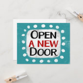 Öffnen Sie eine neue Türgrußkarte. Karte (Vorderseite/Rückseite Beispiel)