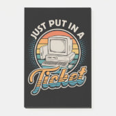 Öffnen Sie einfach ein Ticket Help Desk Tech-Suppo Post-it Klebezettel (Vorderseite)
