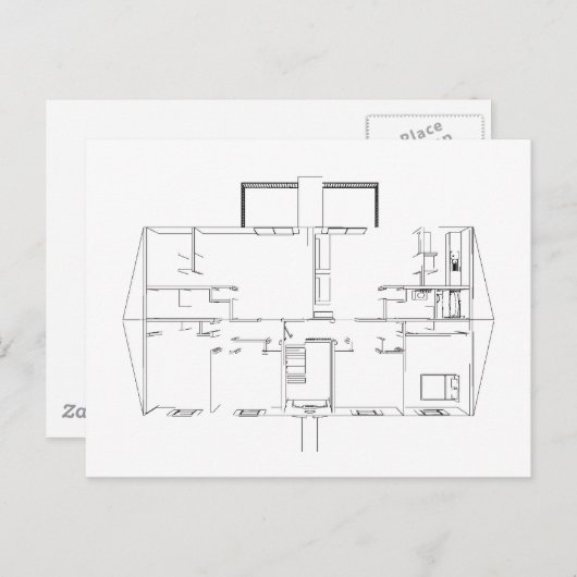 Öffnen Sie Floorplan Zeichnen: Postkarte (Vorne/Hinten)