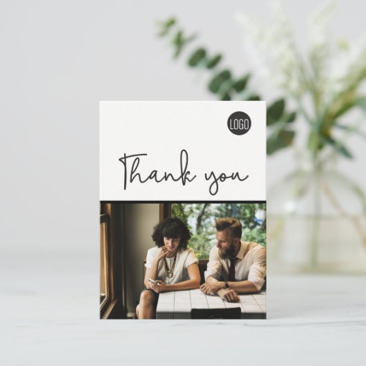 Öffnen Sie für Unternehmen Ihre Logoaktualisierung Postkarte (Stehend Vorderseite)