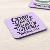 Öffnen Sie Ihr Herz für neue Abenteuer Getränkeuntersetzer (Linke Seite)