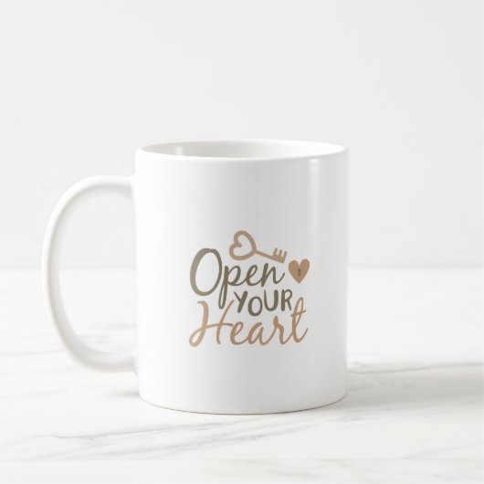 öffnen Sie Ihr Herz Kaffeetasse (Links)