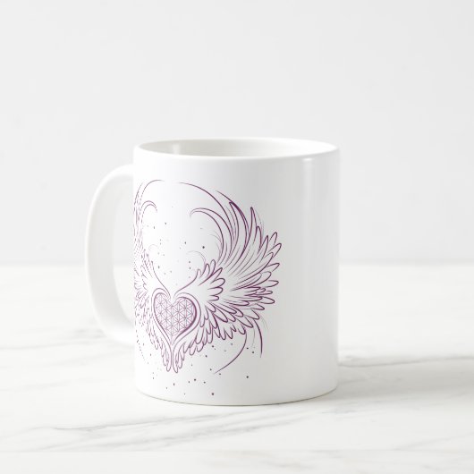 Öffnen Sie Ihr Herz, um an Ihre Engels-Tasse Kaffeetasse (Vorderseite Links)