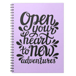 Öffnen Sie Ihr Herz zu den neuen Abenteuern Notizblock