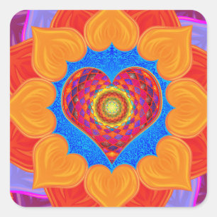 Öffnen Sie Ihren Herz-Aufkleber Quadratischer Aufkleber
