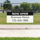 Öffnen Sie jetzt das Telefon mit schwarzem und wei Banner (Insitu)