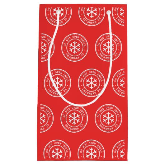 Öffnen Sie nicht bis 25. Dezember Red Gift Bag Kleine Geschenktüte (Vorderseite)