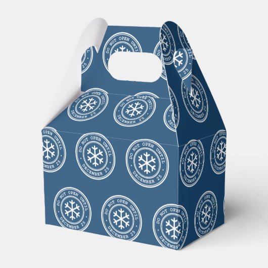 Öffnen Sie nicht bis Blue Christmas Favor Box Geschenkschachtel (Vorderseite)