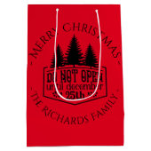 Öffnen Sie nicht bis - Personalisierte Weihnachten Mittlere Geschenktüte (Rückseite)