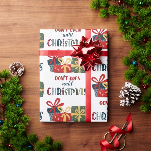 Öffnen Sie nicht bis Weihnachten farbenfrohe Weihn Geschenkpapier (Feiertagsgeschenk)