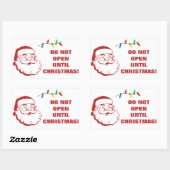 Öffnen Sie nicht bis Weihnachten Weihnachtswarnung Rechteckiger Aufkleber (Blatt)