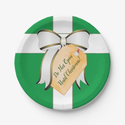 Öffnen Sie nicht bis Weihnachts-Papierplatte Pappteller (Vorderseite)