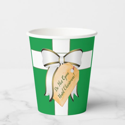 Öffnen Sie nicht bis Weihnachts-Papiertasse Pappbecher (Vorderseite)