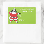 Öffnen Sie nicht bis Weihnachtsaufkleber Rechteckiger Aufkleber (Tasche)