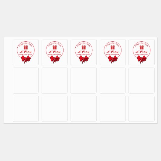 Öffnen Sie nicht bis Weihnachtskleber Etiketten (Blatt)