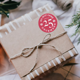 Öffnen Sie nicht bis Weihnachtskleber Runder Aufkleber