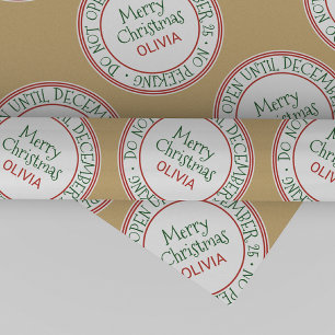 Öffnen Sie nicht bis zum 25. Dezember Weihnachten Geschenkpapier