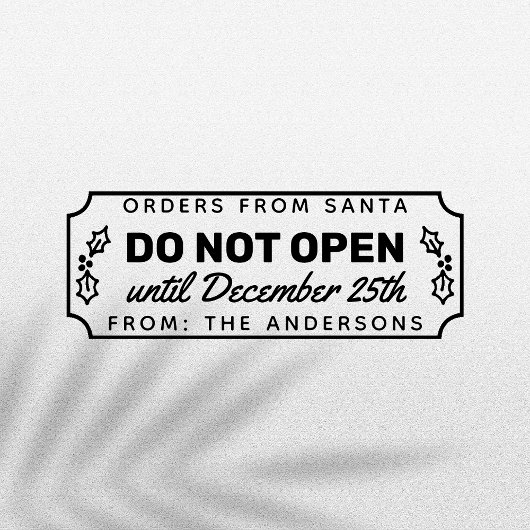 Öffnen Sie nicht bis zum 25. Dezember Weihnachten Permastempel