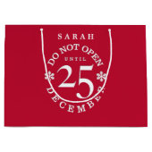 Öffnen Sie nicht bis zum 25. Dezember Weihnachtsfe Große Geschenktüte (Vorderseite)