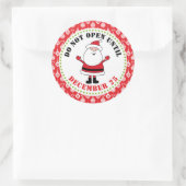 Öffnen Sie nicht bis zum 25. Dezember Weihnachtskl Runder Aufkleber (Tasche)