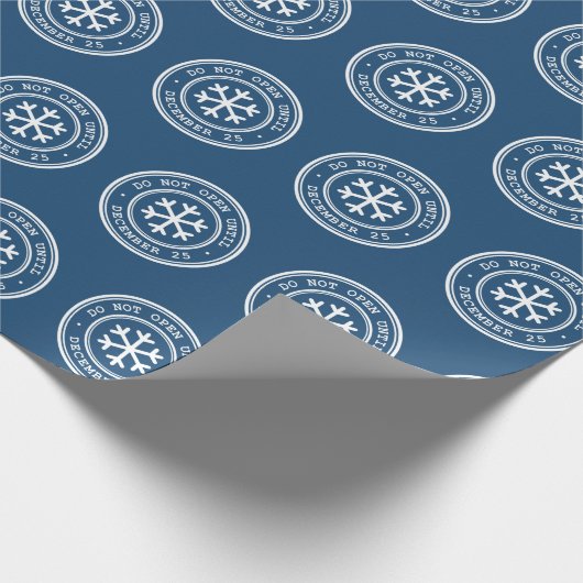 Öffnen Sie nicht bis zum Blue Christmas Wrapping P Geschenkpapier (Ecke)
