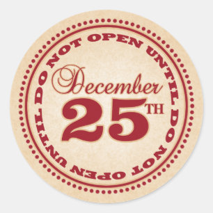 Öffnen Sie nicht sich bis Weihnachtsaufkleber Runder Aufkleber