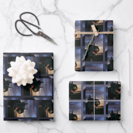 Öffnen Sie, wenn Sie es wagen. Großer, schwarzer H Geschenkpapier Set