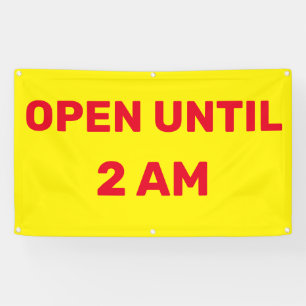 Öffnungszeit bis 2 Uhr nachts anpassen Geschäft Banner