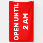 Öffnungszeit bis 2 Uhr nachts anpassen Geschäft Banner (Vertikal)