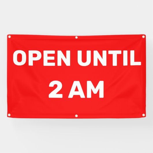 Öffnungszeit bis 2 Uhr nachts anpassen Geschäft Banner (Horizontal)