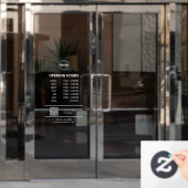 Öffnungszeit des White Office, Firmenlogo, QR-Code Fensteraufkleber (Büro Tür)