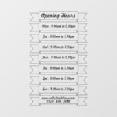Öffnungszeiten Banner Ribbons, Fensteraufkleber (Blatt)