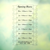 Öffnungszeiten Banner Ribbons, Fensteraufkleber (Blatt 3)