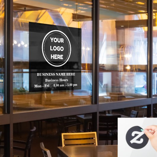 Öffnungszeiten Beruflicher Firmenlogos Fensteraufkleber (Restaurantfenster)