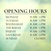 Öffnungszeiten | Business Time Open Black Sign Fensteraufkleber (Blatt 3)