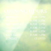 Öffnungszeiten | Business Time Open White Sign Fensteraufkleber (Blatt 3)
