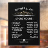 Öffnungszeiten der Einzelhandelsgeschäfte - Friseu Fensteraufkleber (Blatt 2)