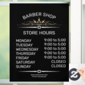 Öffnungszeiten der Einzelhandelsgeschäfte - Friseu Fensteraufkleber (Zuhause)